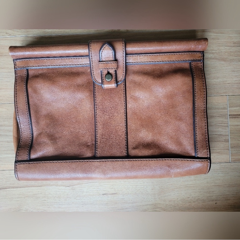 Fossil Tan Leather Clutch